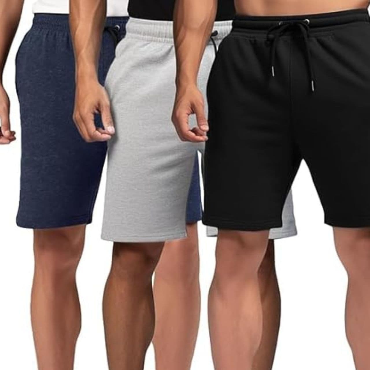 Pack of 3 Solid Men Multicolor Sports Shorts, Basic Shorts, Regular Shorts